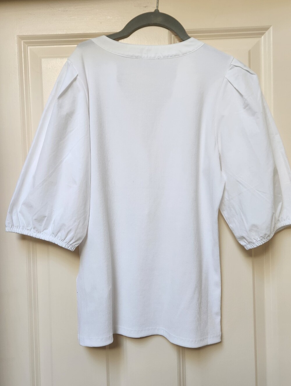 Madewell White V-Neck Puff-Sleeve Popover - Picture 5 of 10